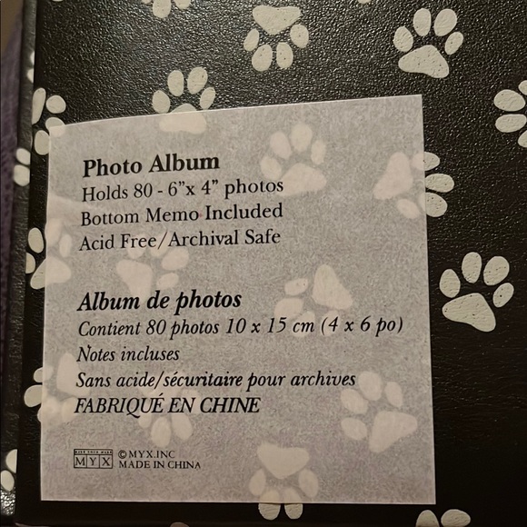 NWT Black Paw Print Dog Photo Album - Picture 2 of 6